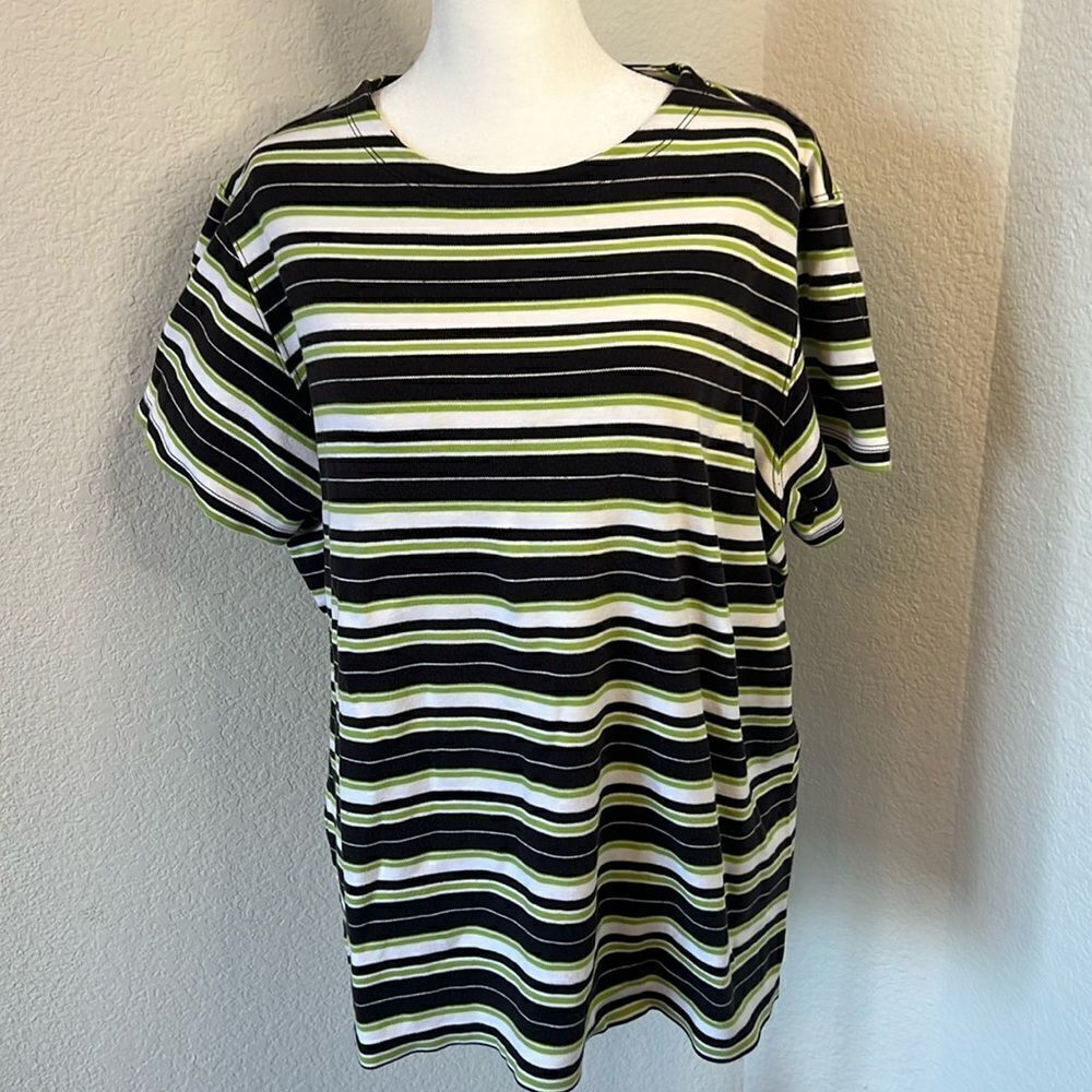 Bechamel Women's Short Sleeve Round Neck Striped T-Shirt ~ Size XL